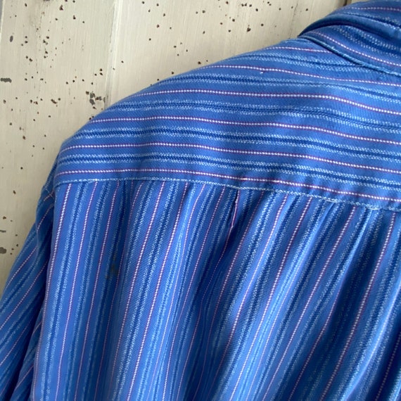 Blue plaid work wear WOOL LINED French Plaid shir… - image 8