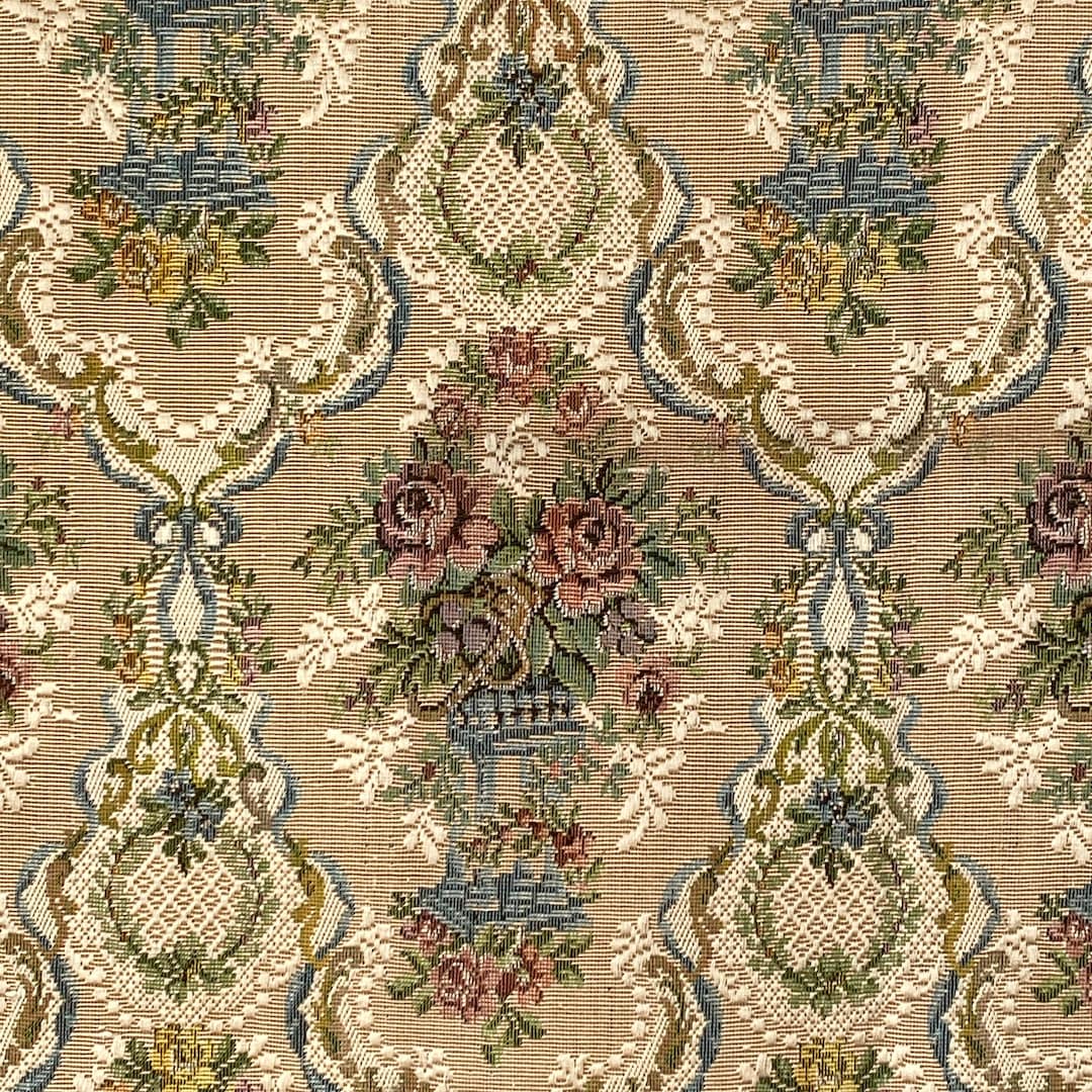 Antique 1920's French Jacquard Fabric Sample UNUSED Document Heavy