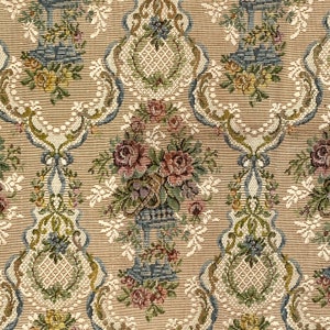 Antique 1920&#39;s French Jacquard fabric sample UNUSED document heavy weight upholstery furnishing material eco-friendly