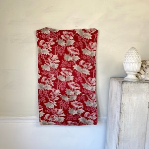 Pink and Red French Fabric 1900 Art Nouveau Cretonne Antique Historic Valentine&#39;s Day Material The Textile Trunk