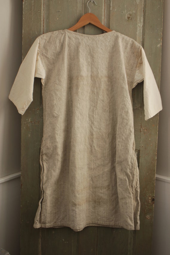 French linen and white cotton hemp night shirt ch… - image 10