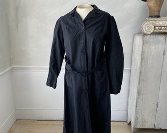 Vintage French Woman's Duster Jacket 1950s Wool Cotton Jacket House Coat French Workwear Work Wear eco-friendly
