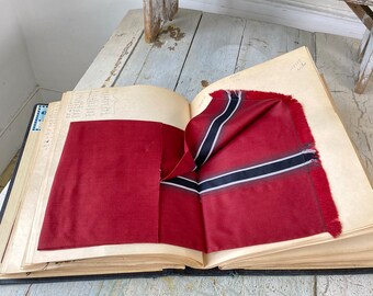 SCARF Pattern Sample book antique French woven scarves document Historical album catalogue plaid check stripe Swatch Museum worthy textiles