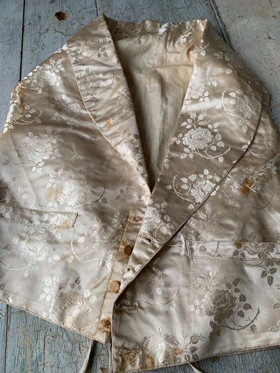 Antique Silk Vest Early Pale Cream Tone Wedding W… - image 7