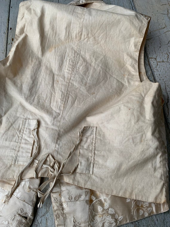 Antique Silk Vest Early Pale Cream Tone Wedding W… - image 9