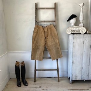 40 inch waist timeworn French Workwear Pants Vintage 1940s Brown Canvas Trousers with Unwashed  The Textile Trunk Boho steampunk