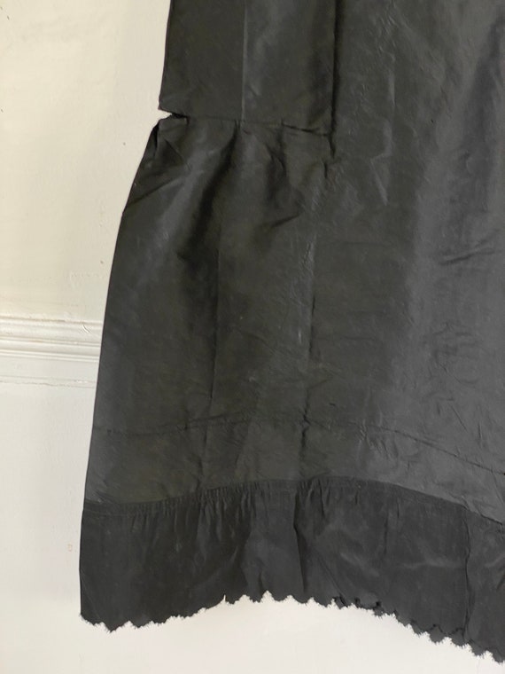 Antique Black Silk Slip French Workwear Silk Slip… - image 5