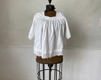 French CHOIR shirt Vintage White Blouse with lace  RARE Beautiful textile from France