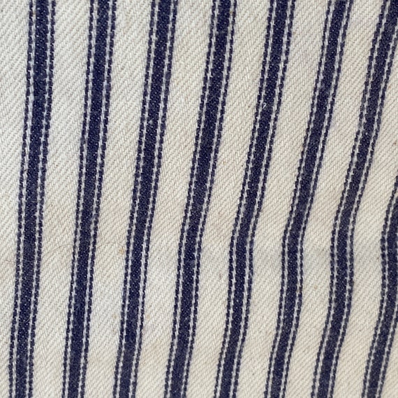 Vintage laundry bag Indigo Ticking stripe  blue D… - image 4