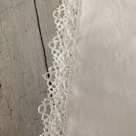 Vintage Cotton Slip Lace Trimmed French Workwear … - image 3