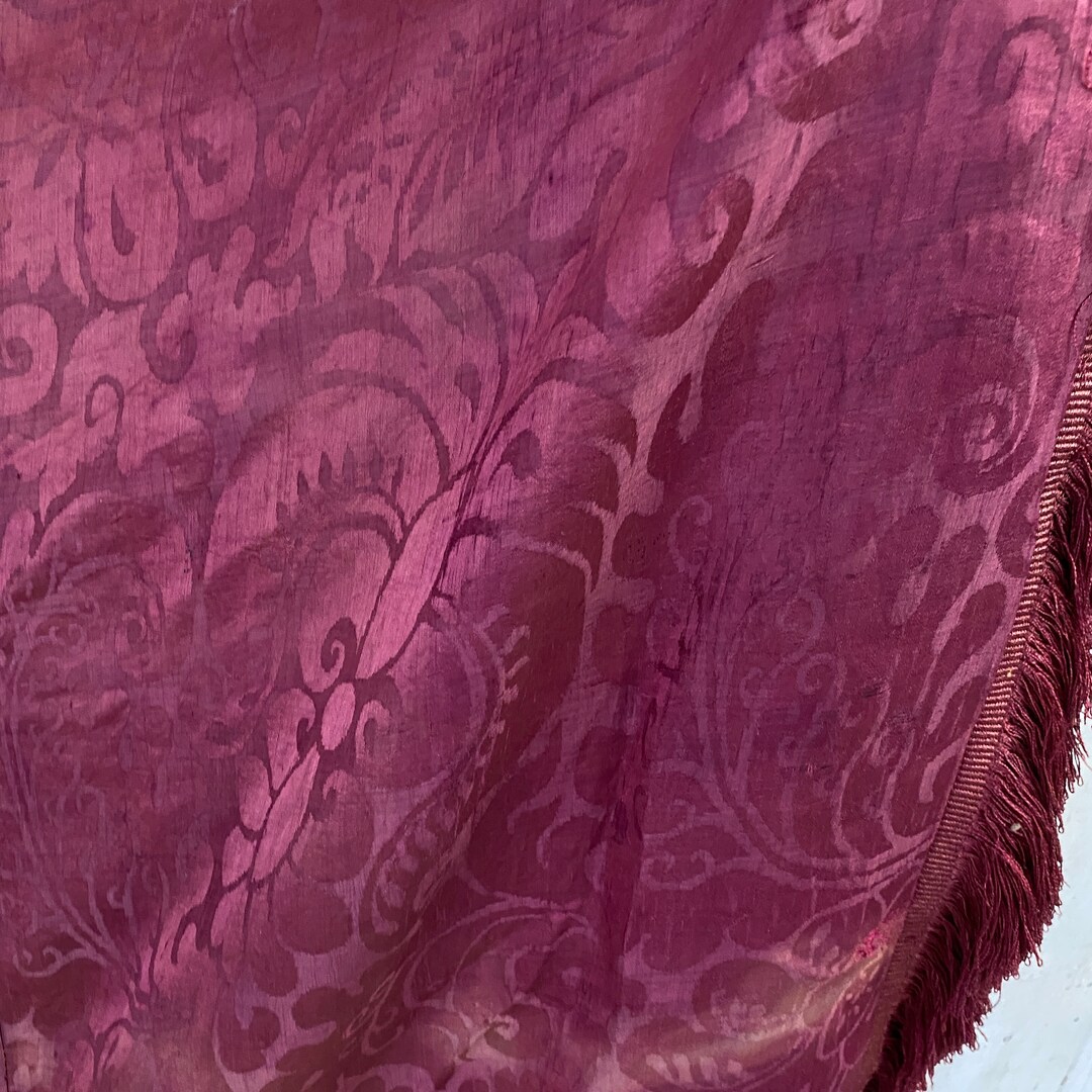 18th Century Antique Silk Fabric Curtain Portuguese or Italian Etsy