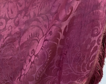 18th century Antique silk fabric curtain Portuguese or ItalianUnique window treatment eco-friendly