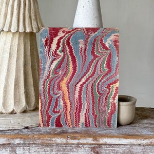 9.75x7.5 Antique French Marbled Paper ~ Hand-Marbled Unique Art Paper c1700s ~ Collectible Antique Paper for Framing Display marbleized