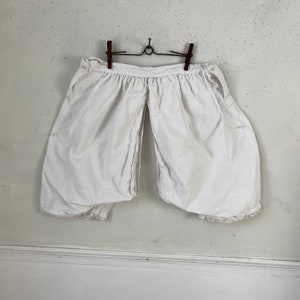 Antique French Bloomers late 1800s White Bloomers White textile Underpants Bloomers Vintage image 3