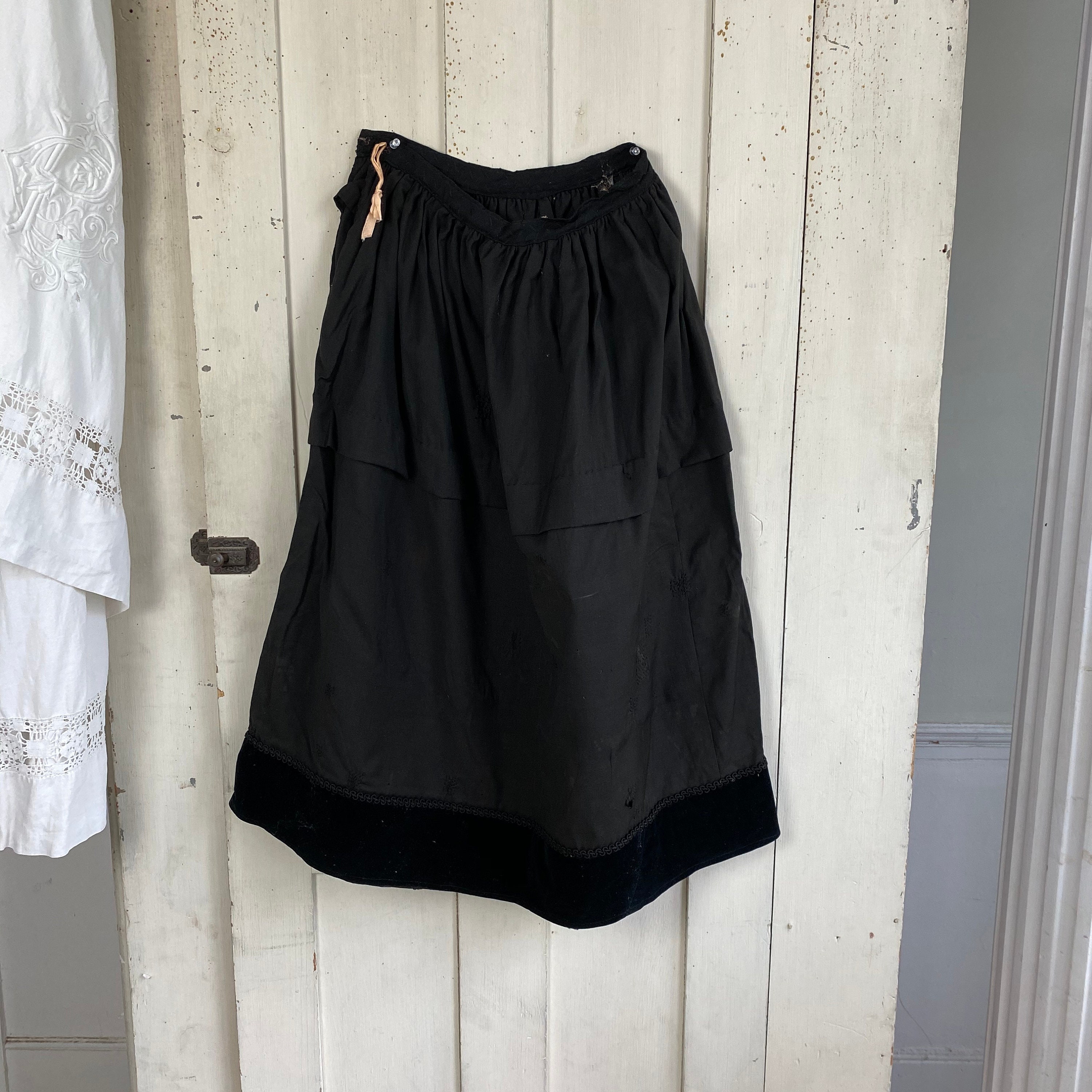zwarte rok met fluwelen tot eind jaren 1800 - Etsy België
