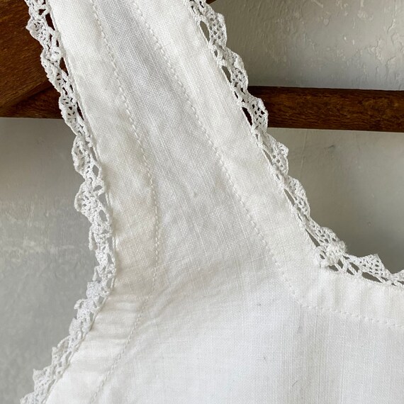 Antique Cotton Slip French Workwear Lace Cotton S… - image 5