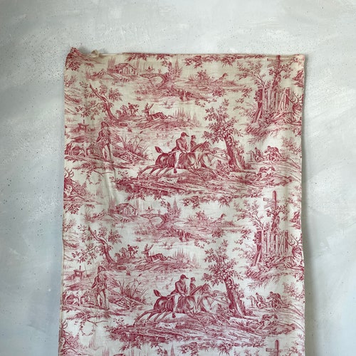 Toile de Jouy Chasse en foret de Bretonne ( Hunting in the Bretonne forest. 1900 shops The Textile Trunk