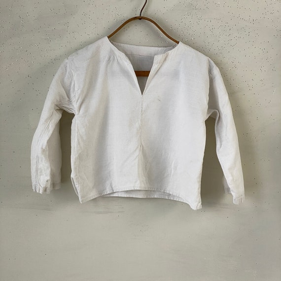 RARE 18th century linen woman's small shirt hand w