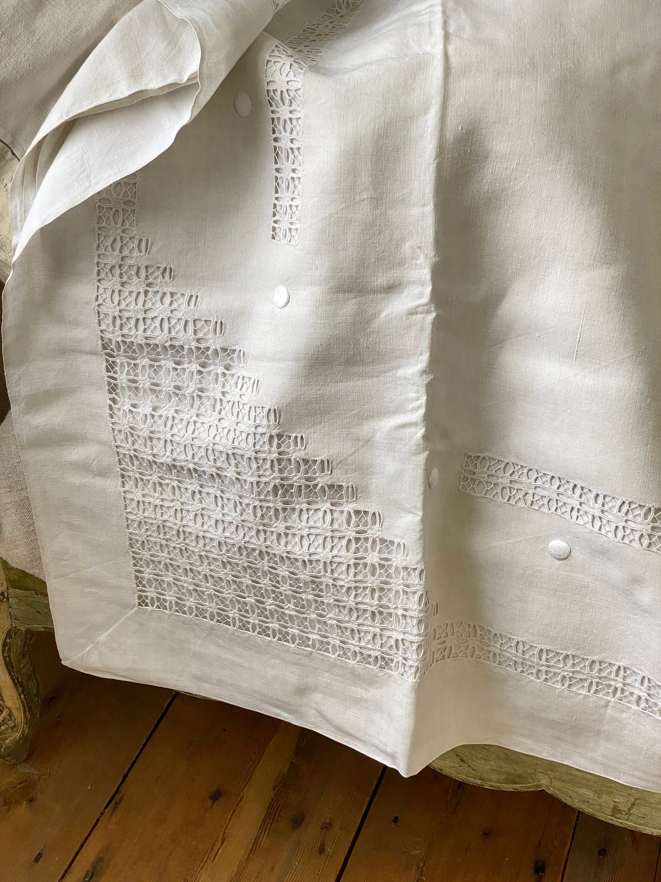 専用★Sweden＊Hand woven linen cloth＊・* 131X86 BD BEST Quality Pure Linen Monogram Antique French