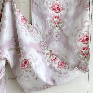 Art Nouveau fabric material old cotton upholstery pillows etc Pale pastels purple pink reds eco-friendly