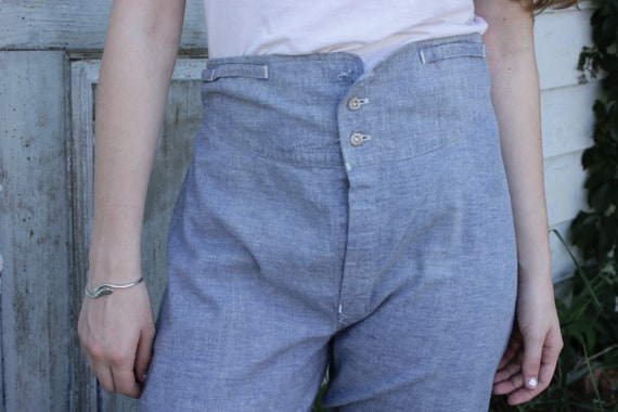 Vintage French trousers 1920's Resistex brand blue