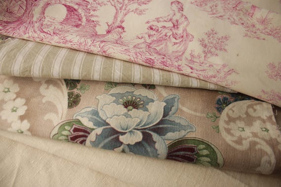 French Fabric Project Bundle Pack Floral Fabric and Linen Material