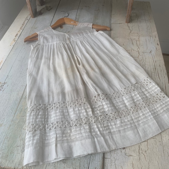 Girl's White Slip Vintage Dress French cotton lace