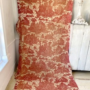 l&#39;art d&#39;aimer von Petitpierre Antique Toile rot Der Textilkoffer des 19.Jahrhunderts Sammlerstück französisches Land umweltfreundlich