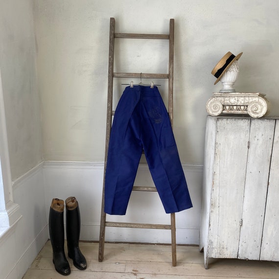 UNWORN! Vintage French Workwear Pants Dark Blue N… - image 8