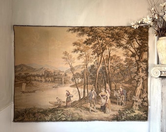 80x57 (6,6 stopy x 4,7 stopy) Francuska zieleń renesansowa gobelinowa sztuka ścienna Artis Flora Castlecore Krajobraz antyczny