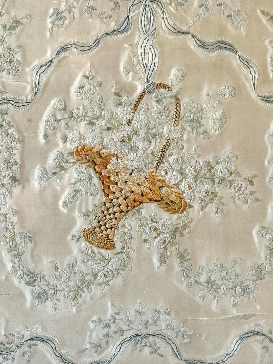 C1790 額装 18世紀 フランス シルク刺繍 ユニークな壁アート