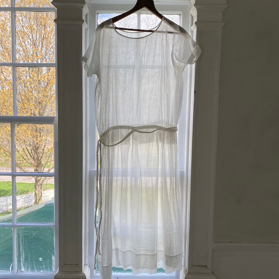 White Muslin Weight Dress Cotton Dress Drop Waist… - image 9