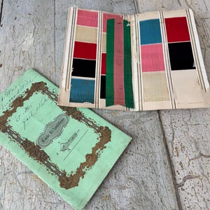 19th century silk sample fabric swatches booklet French history historical document Textile History historian document eco-friendly