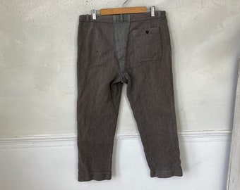 32 Inch Waist Vintage Work Pants French Workwear Trousers