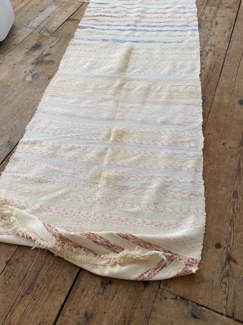 Vintage Rag Rug Stair Runner Hand Woven Hallway Carpet 36 Etsy