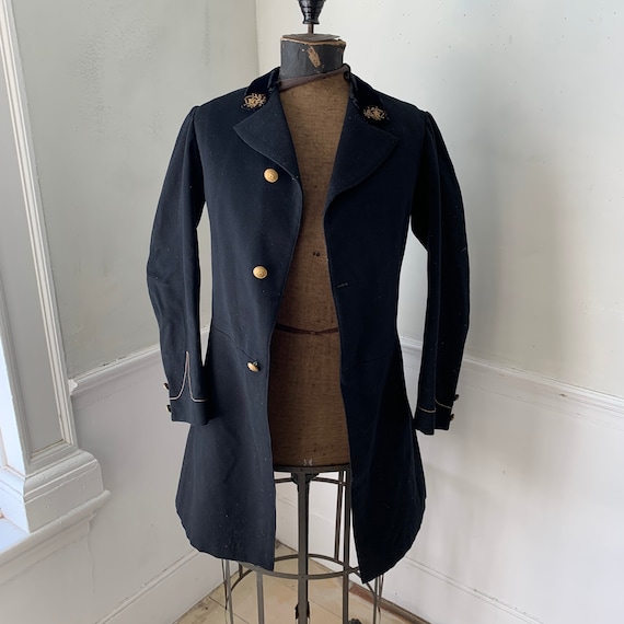 Antique French military coat jacket GORGEOUS small