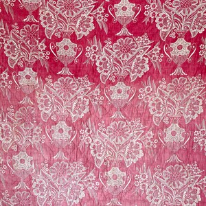 Madder resist 18th century floral and urn quilted textile from France French country cottage chic The Textile Trunk design textiles