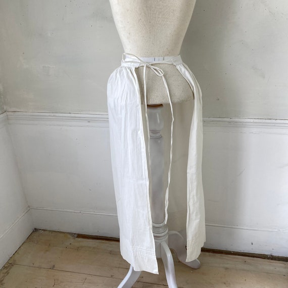 White Waist Apron French Cotton Kitchen Wear 1920s Skirt Apron Coastal home  eco-friendly View 5