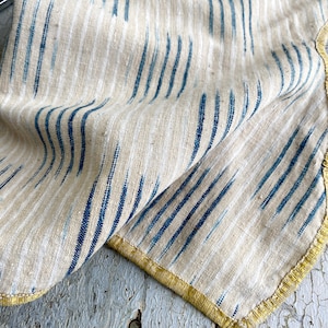 1750 Linen Ikat French valance AMAZING hand woven Valance Fabric material The Textile TrunkUnique window treatment Coastal home