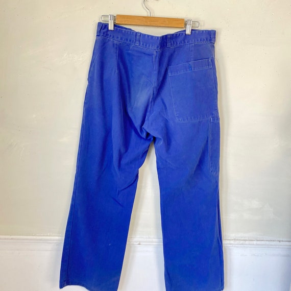 Vintage Faded Blue denim pants work wear 1950s wo… - image 7