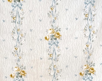 75x45 ( 2 available) curtain yellow rose vintage fabric  farmhouse faded country cottage shabby interiors home decor pillows upholstery