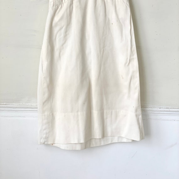 Vintage French Skirt Cream Beige Cotton Rayon 193… - image 3