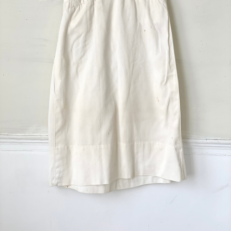 Vintage French Skirt Cream Beige Cotton Rayon 1930s-40s France The Textile Trunk image 3