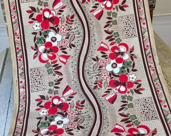 c 1920&#39;s  3.5 yards  Paris Parisian Antique French wallpaper floral  hand block printed farmhouse cottage cottagecore farmhousecore vintage