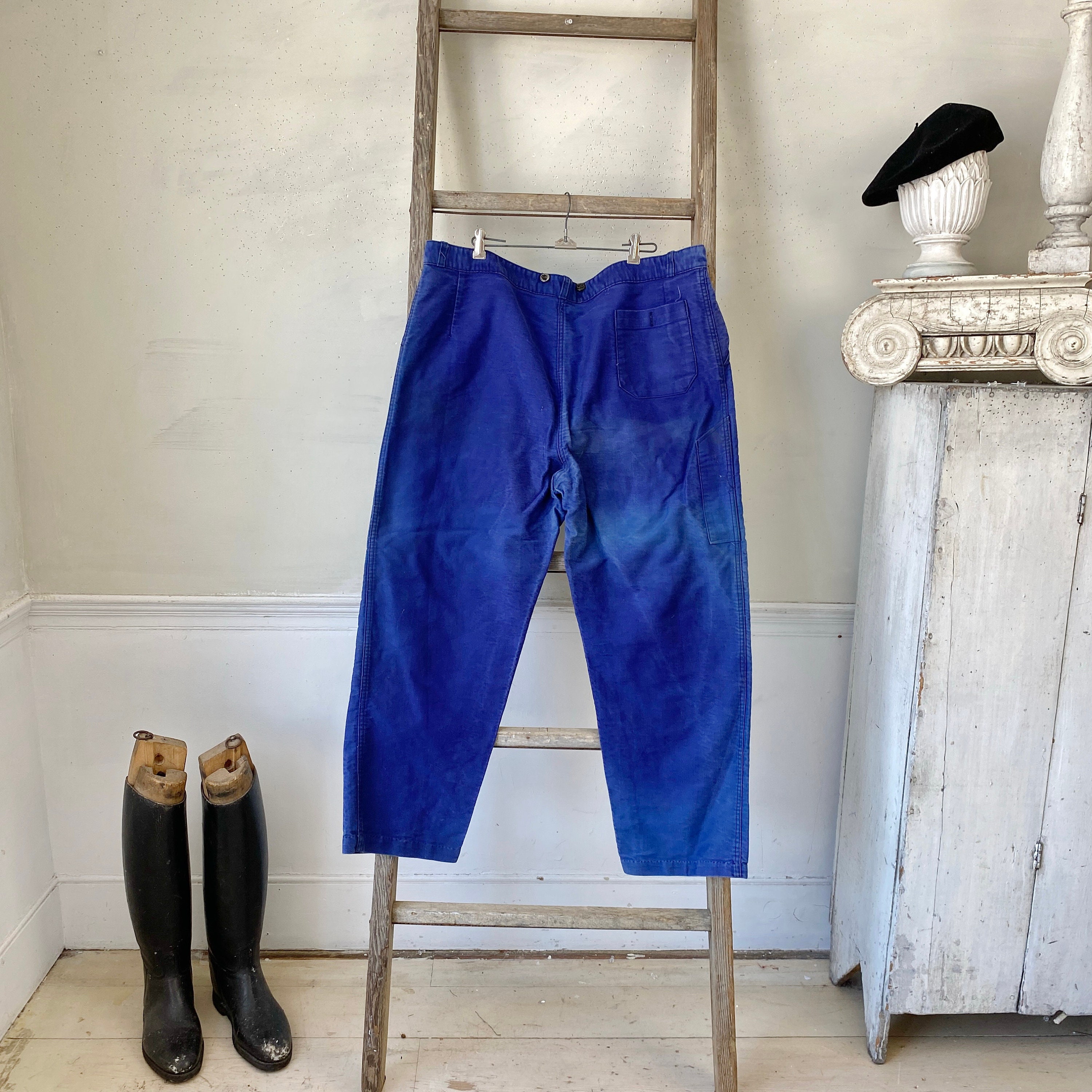 42 Inch Waist 1940s French Vintage MOLESKIN Workwear Pants 42 Inch Waist 1940s French Vintage MOLESKIN Workwear Pants