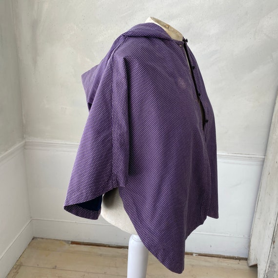 Antique French cape purple with Indigo blue dyed … - image 5