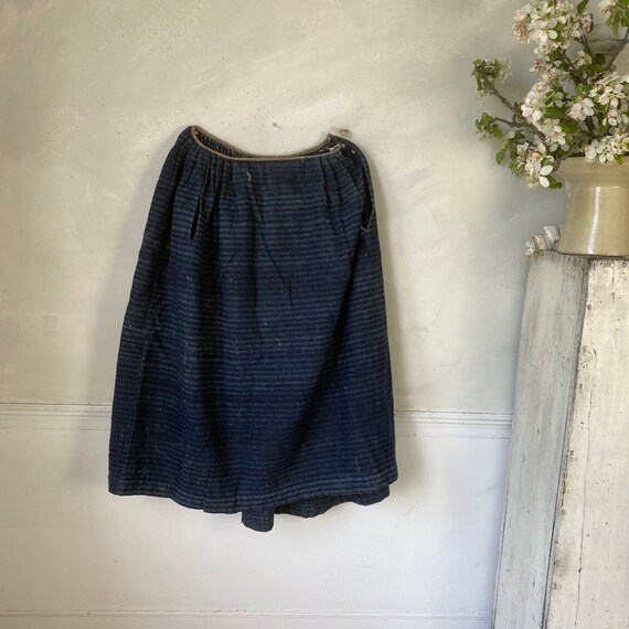 18th Century Antique Indigo Blue Wool Linen French