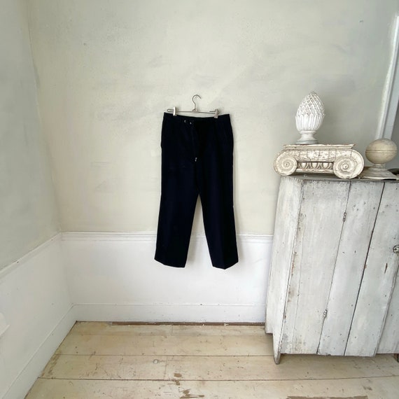 32 waist French Vintage dark navy blue pants 1970… - image 2