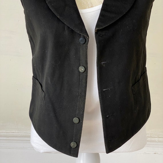 1850-1870 Antique French black vest men's clothin… - image 5