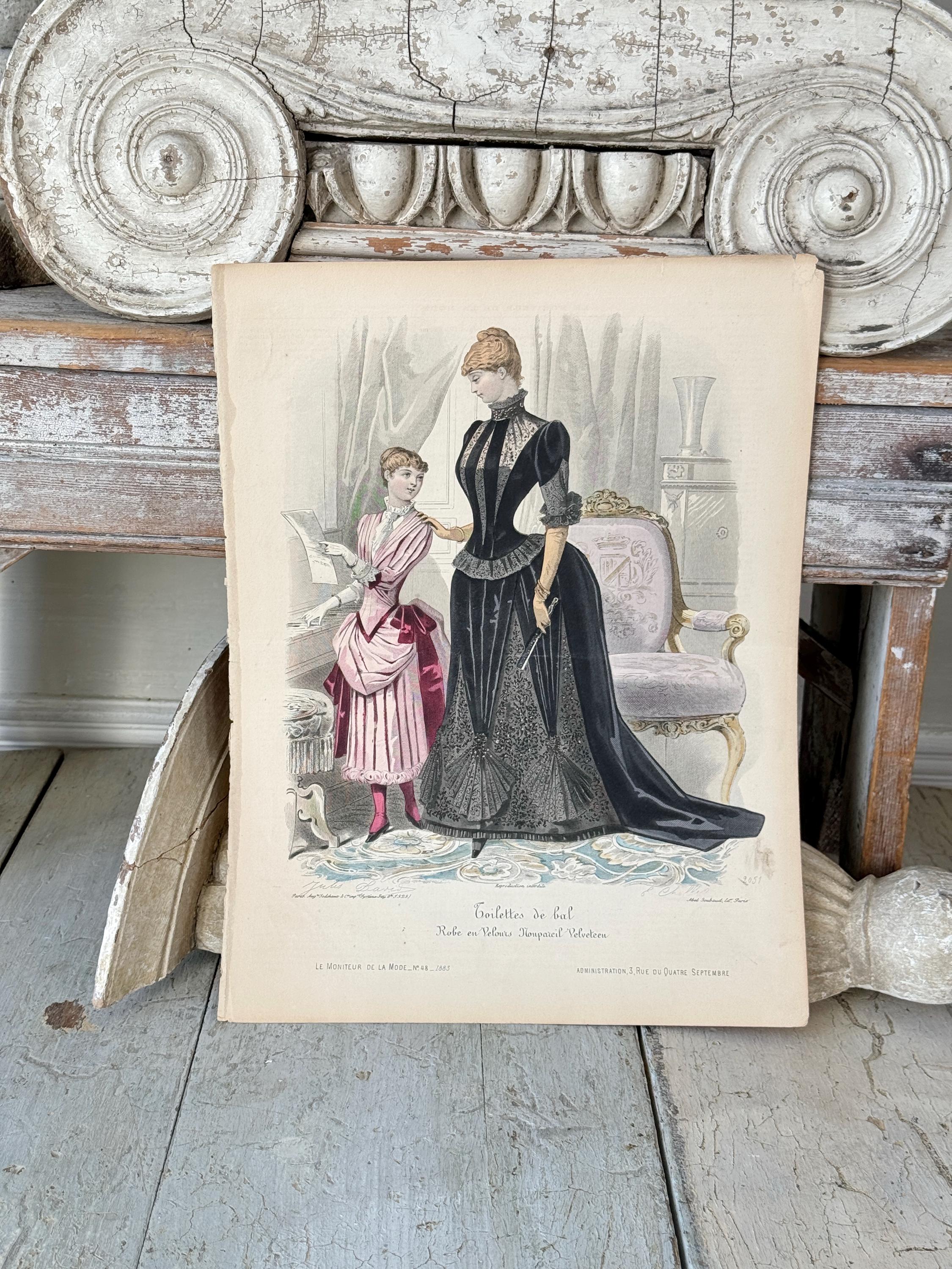 Le Moniteur de la Mode 銅版画　1859年 Le Moniteur de la Mode 銅版画 1859年